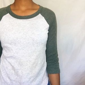 3/4 GREEN BASEBALL TEE